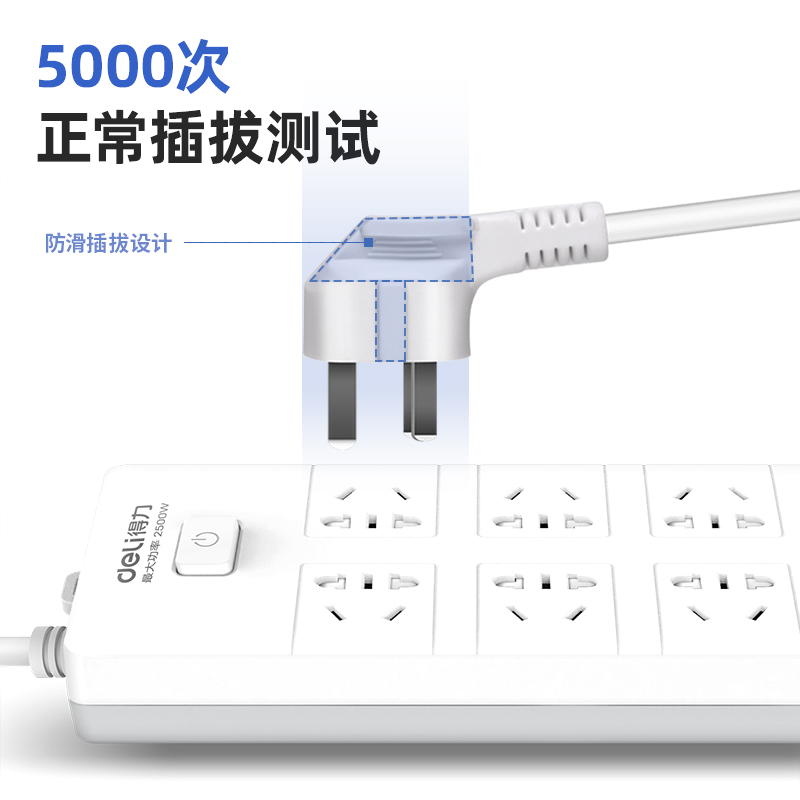得力18170-05插座_8组_5米_PVC袋装(白)(只)_http://www.tjxintuokeji.com/img/images/C202108/1628740213866.jpg
