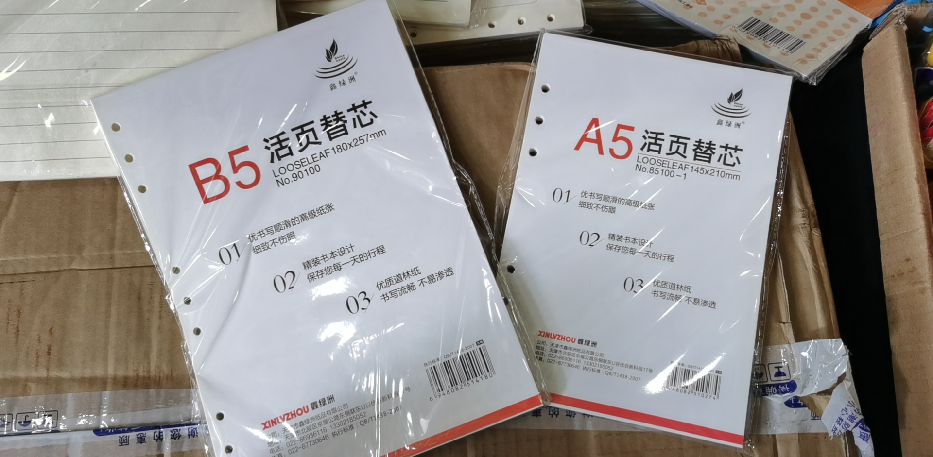 鑫绿洲活页替芯A5 6孔（本）